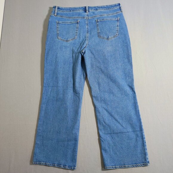Buffalo jeans women's size 16 denim blue colour Della High rise Wide leg jean - Picture 3 of 14